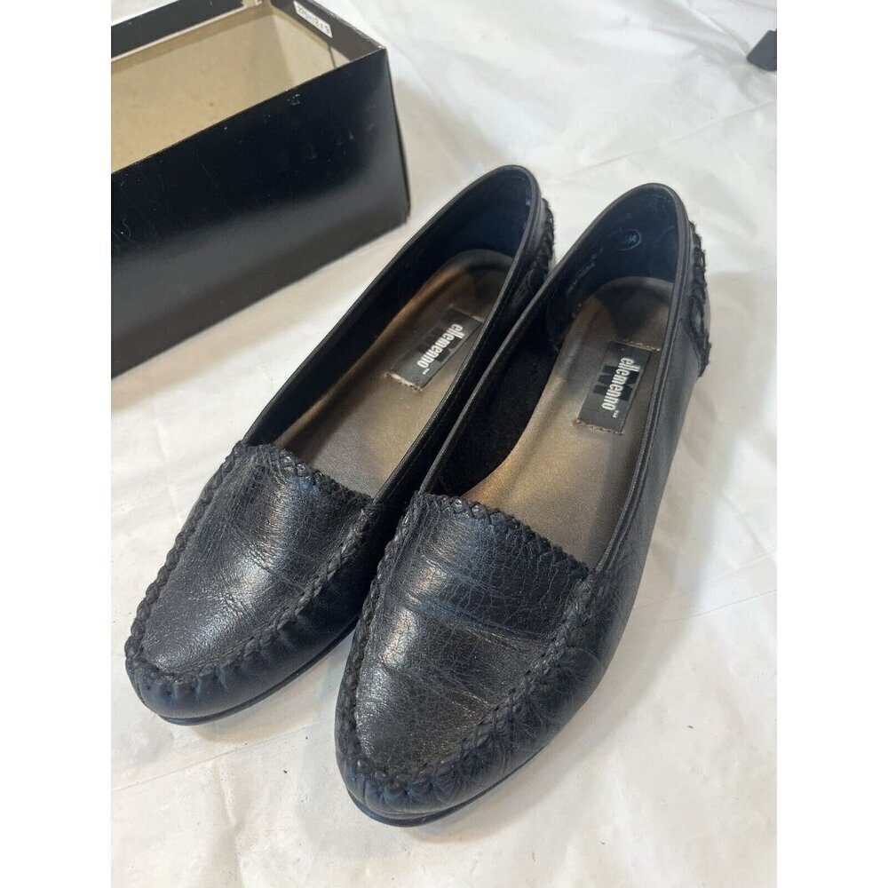 Ellemenno Black Leather Loafers Flats Size 6.5 Manitoba